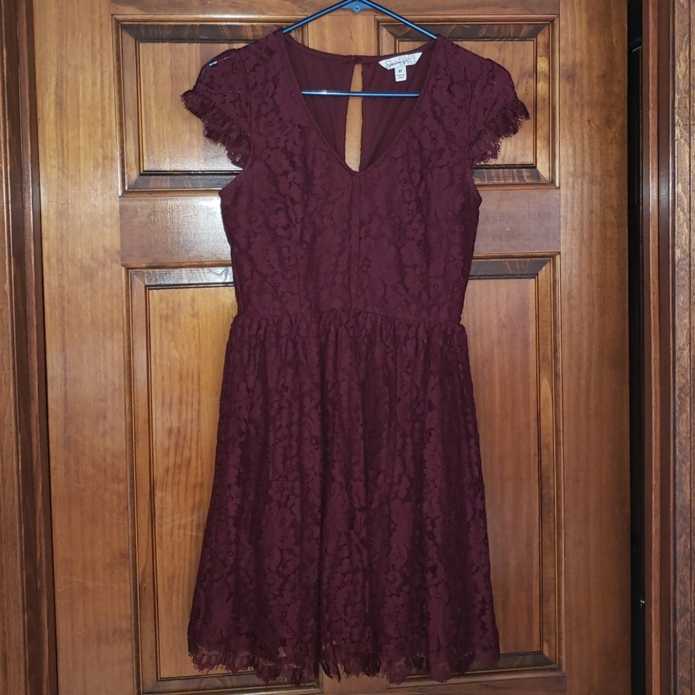 Deep maroon lace dress